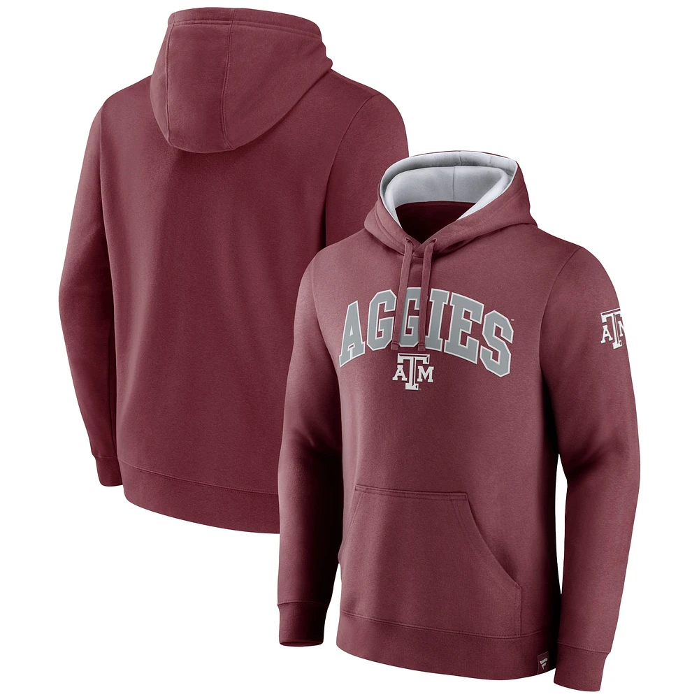 Men's Fanatics Maroon Texas A&M Aggies Arch & Logo Tackle Twill Pullover Hoodie