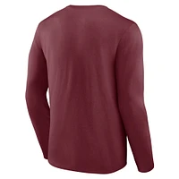 T-shirt à manches longues Fanatics pour homme avec badge Texas A&M Aggies Maroon