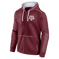 Men's Fanatics Maroon Texas A&M Aggies Blocked Fleece Full-Zip Hoodie