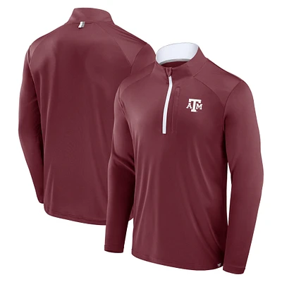 Veste zippée à quart de zip Fundamental Defender pour homme la collection Fanatics Maroon des Texas A&M Aggies