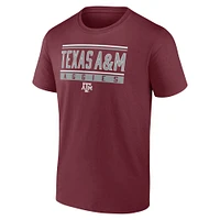 T-shirt à rayures et blocs pour hommes Fanatics Maroon Texas A&M Aggies Fundamentals