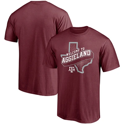 T-shirt Fanatics Maroon Texas A&M Aggies Hometown pour hommes