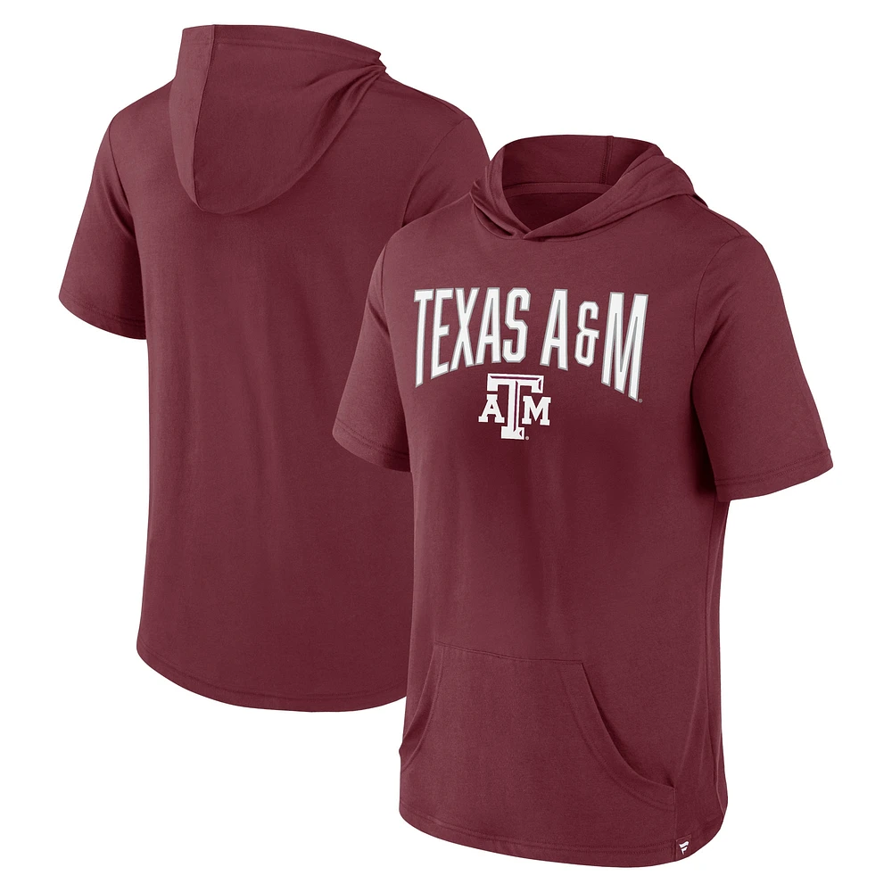 T-shirt à capuche Fanatics Maroon Texas A&M Aggies Outline Lower Arch pour hommes