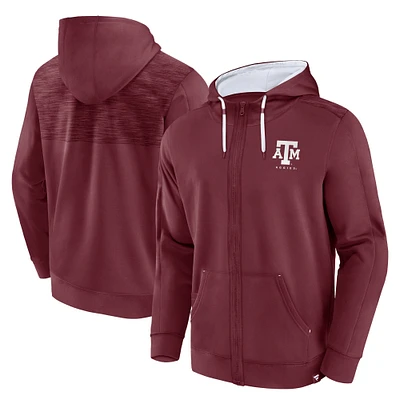 Sweat à capuche entièrement zippé Fanatics Maroon Texas A&M Aggies Power Index pour hommes