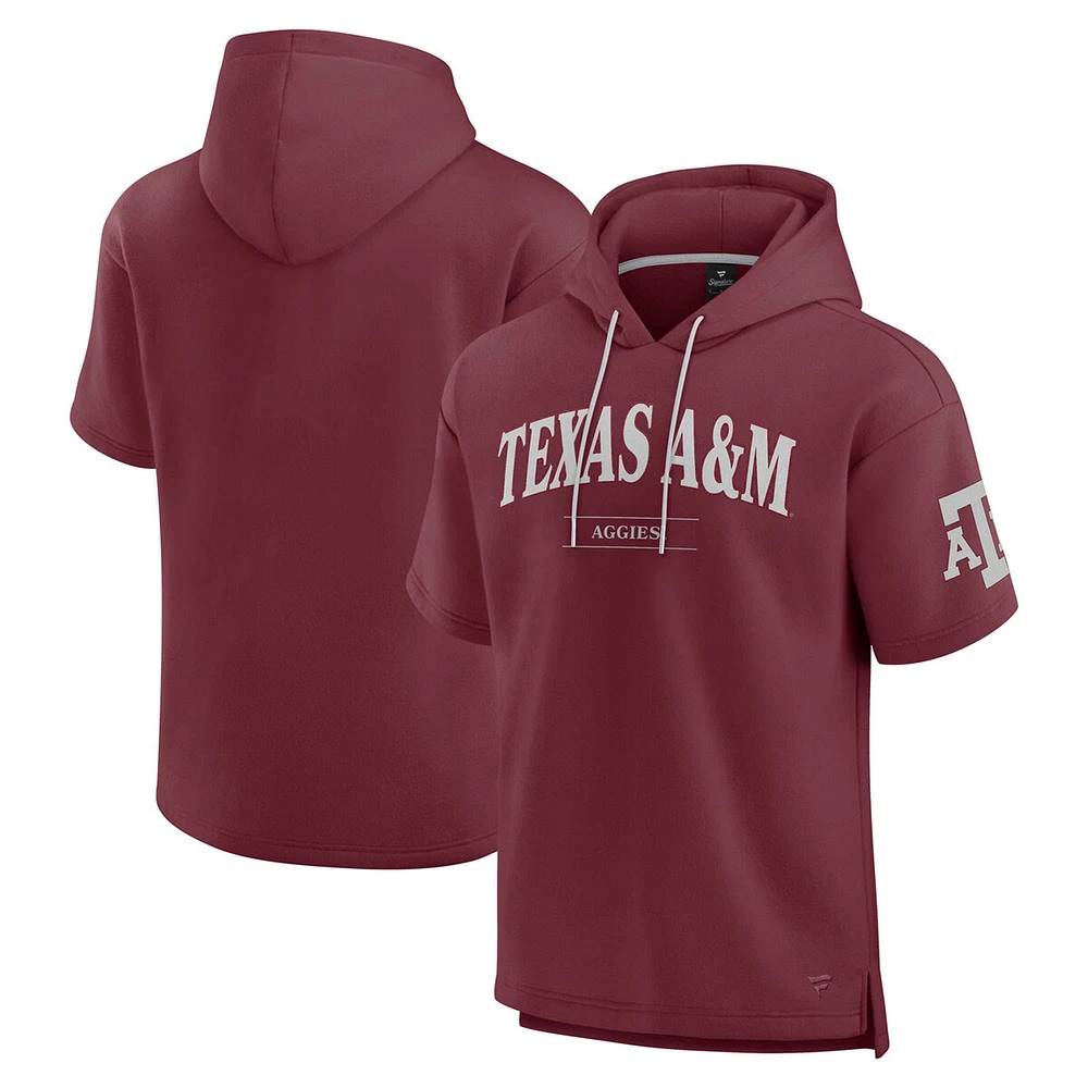 Sweat à capuche manches courtes Fanatics Maroon Texas A&M Aggies Ready pour hommes