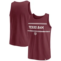 Débardeur bloc rayé Fanatics Maroon Texas A&M Aggies pour hommes