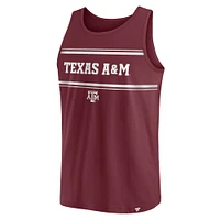 Débardeur bloc rayé Fanatics Maroon Texas A&M Aggies pour hommes