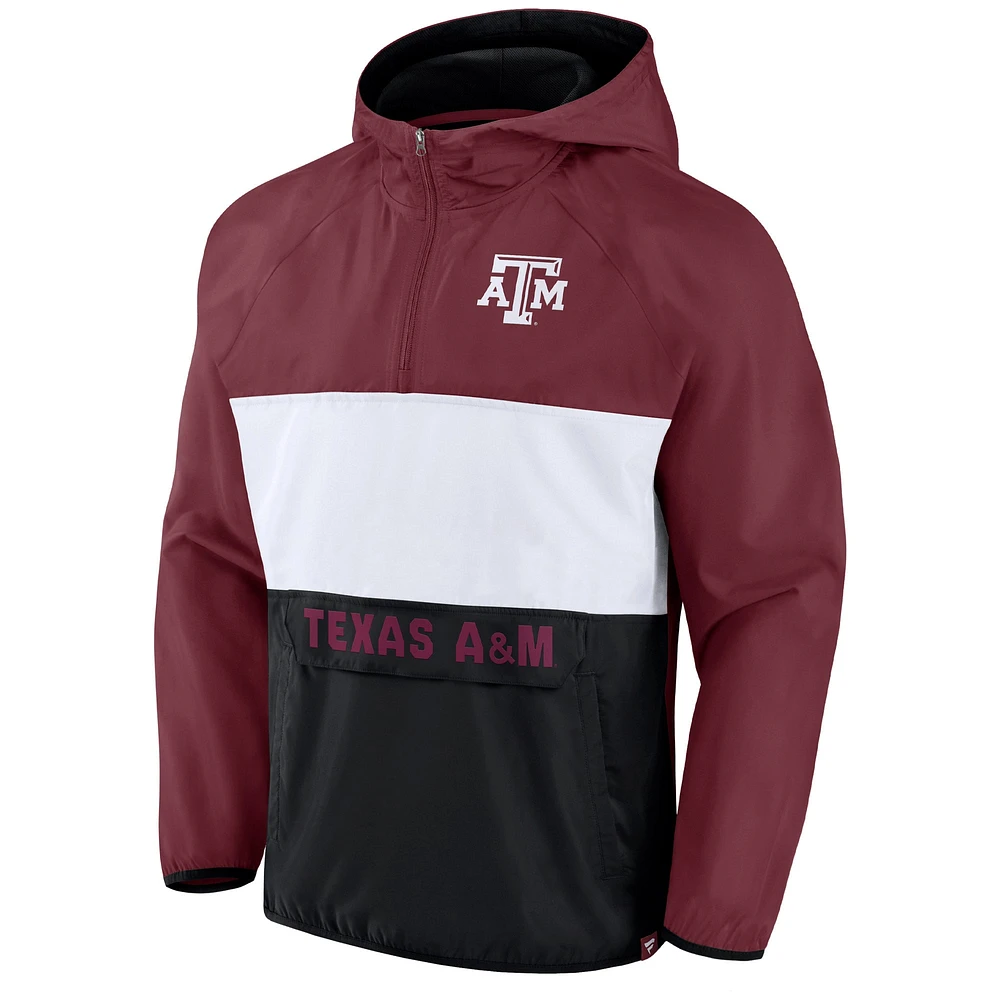 Men's Fanatics Maroon Texas A&M Aggies Victory On Raglan Quarter-Zip Hoodie