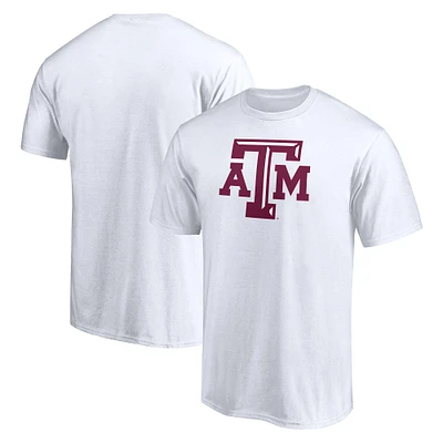 T-shirt blanc avec logo principal des Texas A&M Aggies Fanatics pour hommes