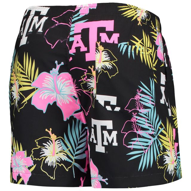 Maillot de bain FOCO Texas A&M Aggies Neon Floral noir pour homme