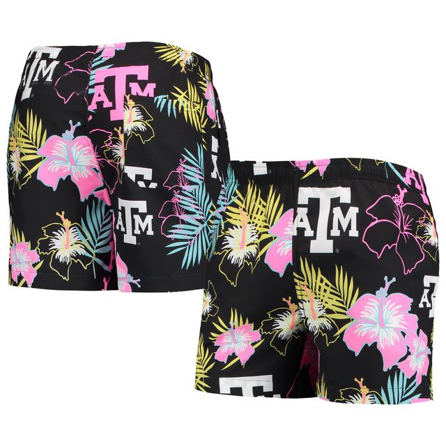 Maillot de bain FOCO Texas A&M Aggies Neon Floral noir pour homme