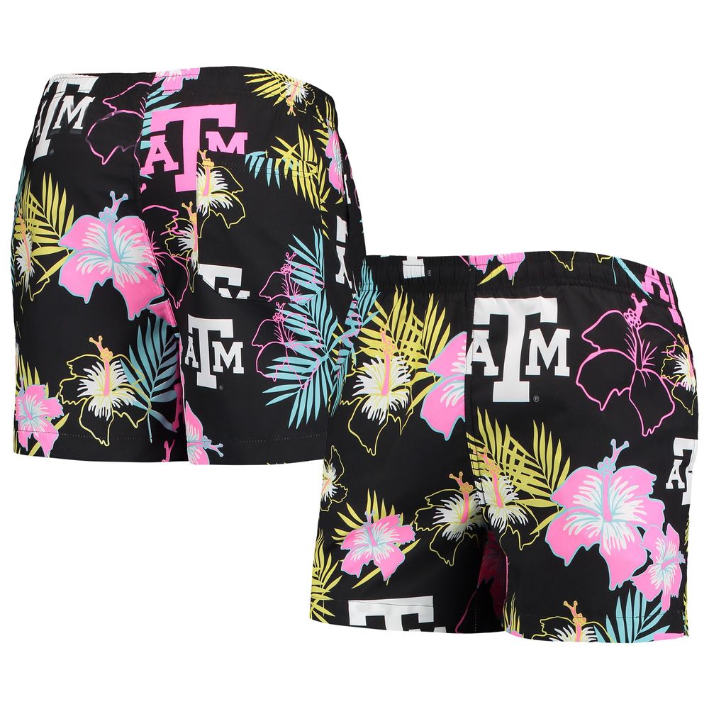 Men's FOCO Black Texas A&M Aggies Neon Floral Swim Trunks