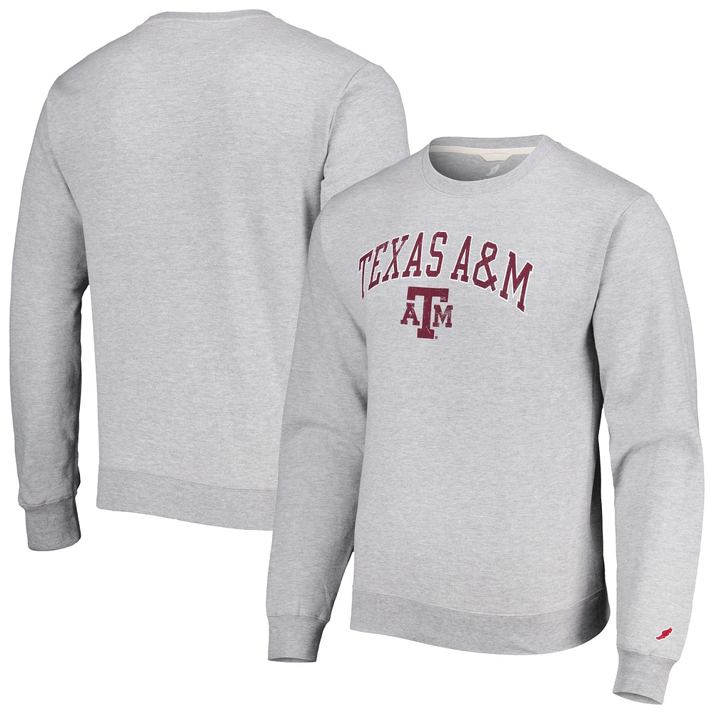 Men's League Collegiate Wear Gray Texas A&M Aggies 1965 Arch Essential Lightweight Pullover Sweatshirt