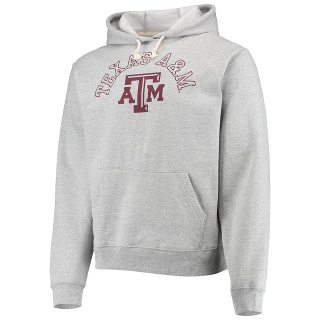 Hommes League Collegiate Wear Heathered Grey Texas A&M Aggies Seal Neuvo Essential Fleece Pullover Hoodie