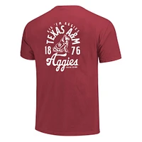 T-shirt confortable à superposition de mascotte Texas A&M Aggies pour homme, couleur marron