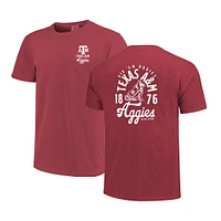 T-shirt confortable à superposition de mascotte Texas A&M Aggies pour homme, couleur marron