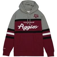 Men's Mitchell & Ness Crimson Texas A&M Aggies Head Coach Pullover Hoodie