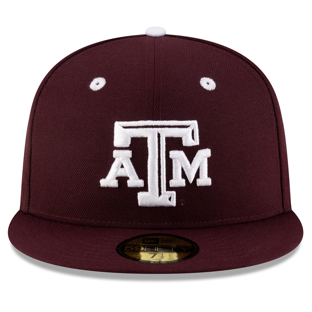 Men's New Era Maroon Texas A&M Aggies On-Field 59FIFTY Fitted Hat