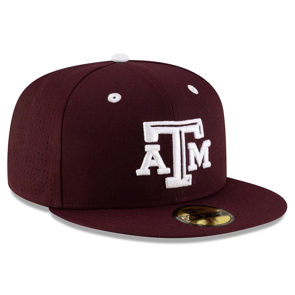 Men's New Era Maroon Texas A&M Aggies On-Field 59FIFTY Fitted Hat