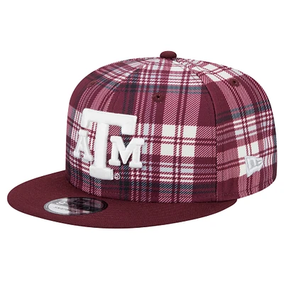 Casquette à visière à pression 9FIFTY Texas A&M Aggies de New Era pour homme, marron