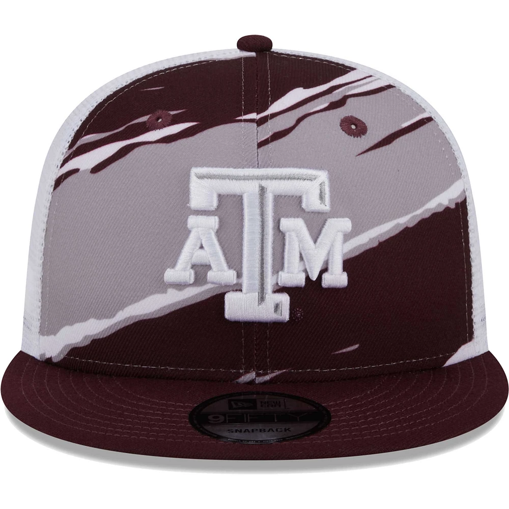 Casquette New Era Texas A&M Aggies Tear Trucker 9FIFTY Snapback pour homme