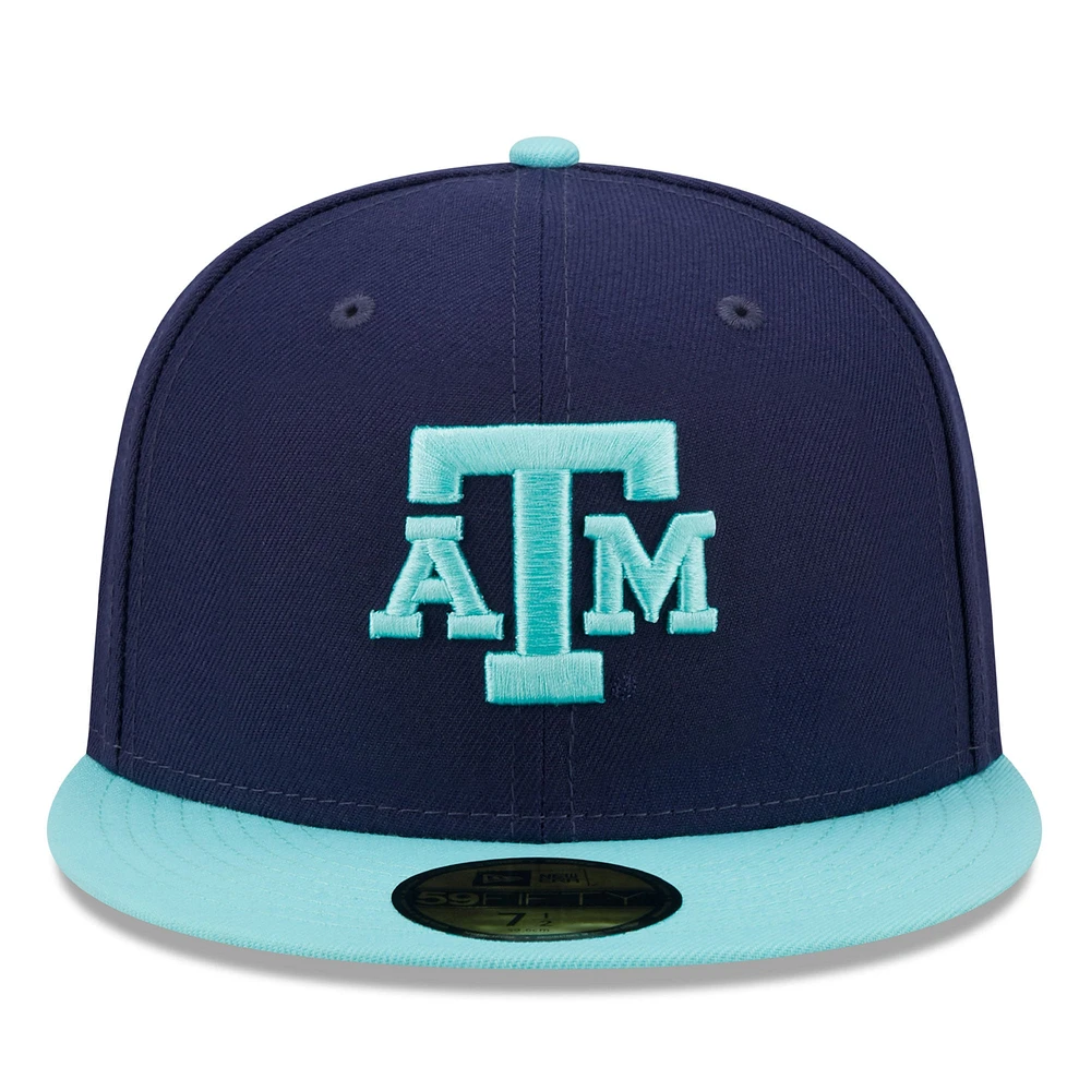 Men's New Era Navy/Light Blue Texas A&M Aggies 59FIFTY Fitted Hat