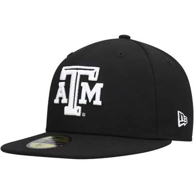 Texas A&M Aggies New Era Black & White 59FIFTY Fitted Hat