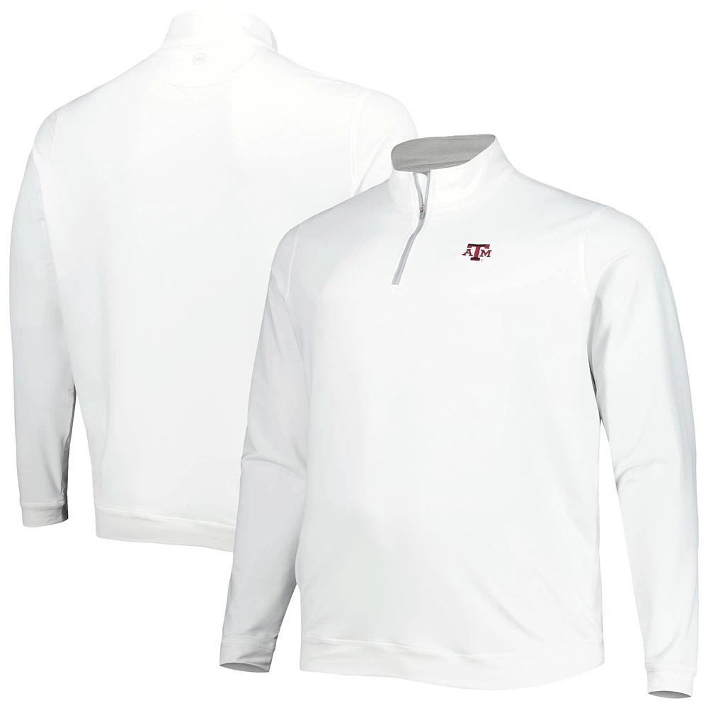 Haut à glissière quart de performance Peter Millar Texas A&M Aggies Perth pour homme, blanc