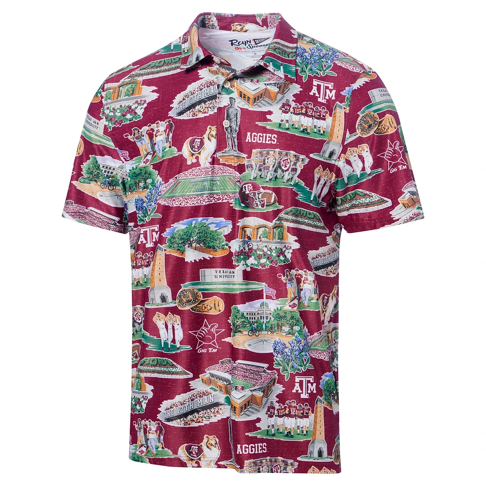 Polo Reyn Spooner marron Texas A&M Aggies Scenic pour hommes