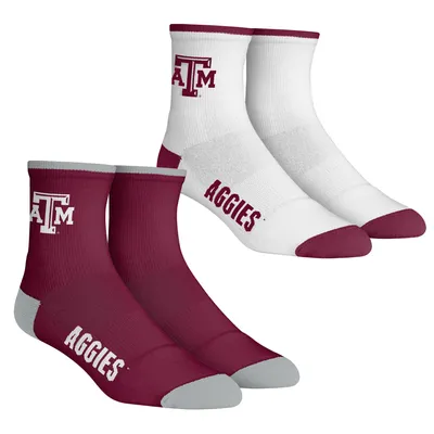 Texas A&M Aggies Rock Em Socks Core Team 2-Pack Quarter Length Sock Set