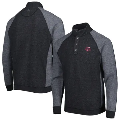 Texas A&M Aggies Tommy Bahama Sport Scrimmage Snap Mock Neck Raglan Button-Up Jacket - Black
