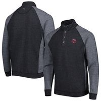 Men's Tommy Bahama Black Texas A&M Aggies Sport Scrimmage Snap Mock Neck Raglan Button-Up Jacket