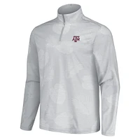 Men's Tommy Bahama Gray Texas A&M Aggies Sport Delray Frond Quarter-Zip Jacket