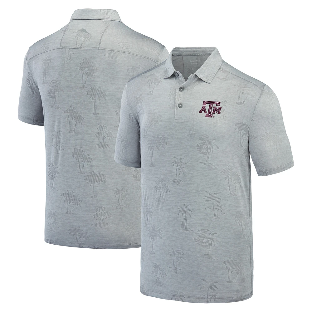 Polo Tommy Bahama gris Texas A&M Aggies Sport Palm Coast Palmera IslandZone pour hommes