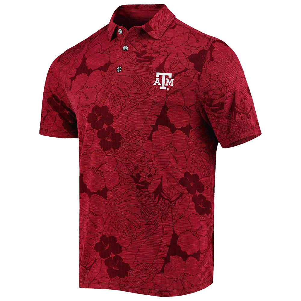 Polo Tommy Bahama Bordeaux Texas A&M Aggies Big & Tall Miramar Blooms pour homme