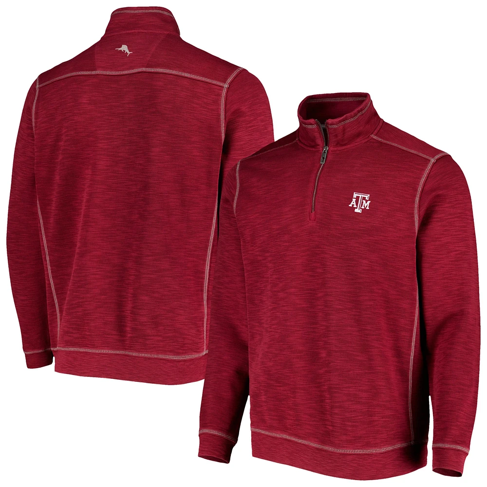 Men's Tommy Bahama Maroon Texas A&M Aggies Sport Tobago Bay Tri-Blend Mock Neck Half-Zip Jacket