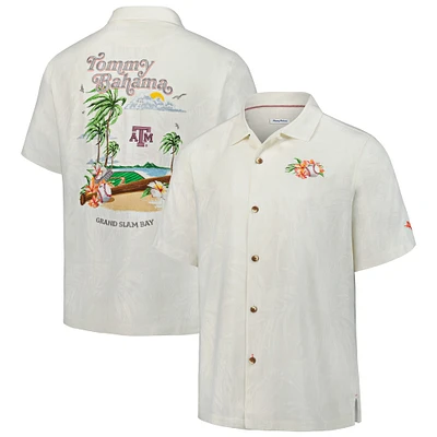 Chemise boutonnée Tommy Bahama blanche Texas A&M Aggies Grand Slam Bay Camp pour homme
