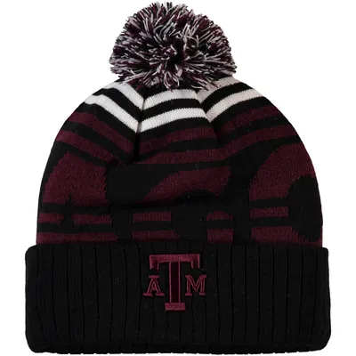 Texas A&M Aggies Top of the World Colossal Cuffed Knit Hat with Pom - Black/Maroon