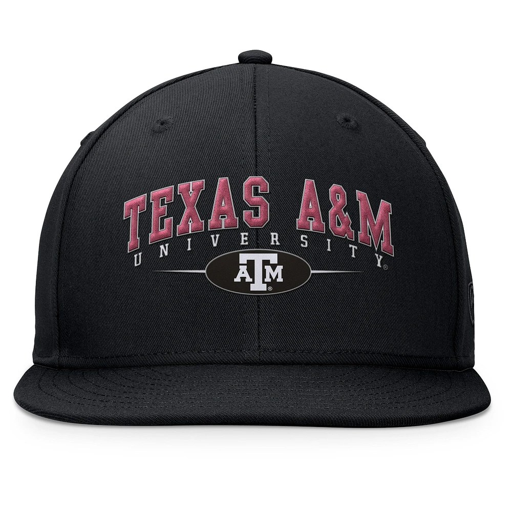 Casquette Snapback Top of the World noire Texas A&M Aggies Bullpen pour hommes