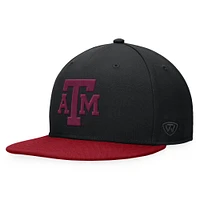 Casquette ajustée Top of the World noire Texas A&M Aggies pour hommes