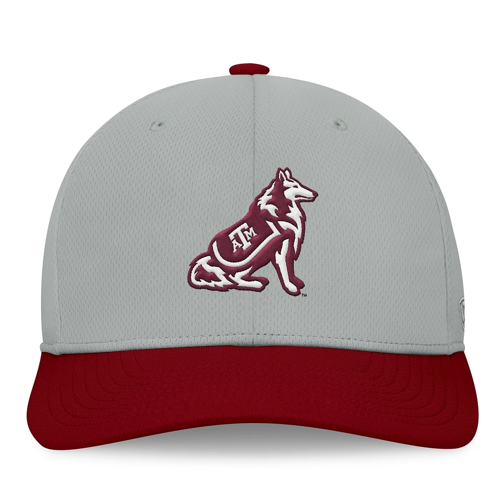 Casquette Top of the World pour hommes, gris/marron, Texas A&M Aggies Mick Flex