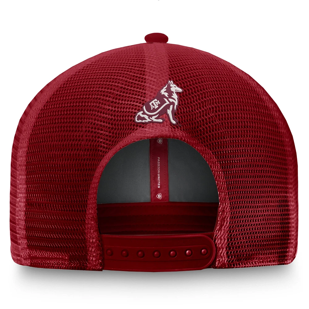 Casquette ajustable pour homme Top of the World Texas A&M Aggies Origin Trucker gris/marron