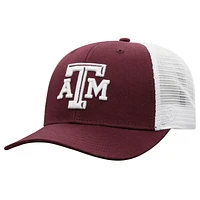 Casquette Top of the World marron/blanc Texas A&M Aggies Trucker Snapback pour homme