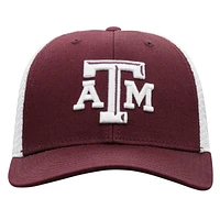 Casquette Top of the World marron/blanc Texas A&M Aggies Trucker Snapback pour homme