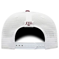 Casquette Top of the World marron/blanc Texas A&M Aggies Trucker Snapback pour homme