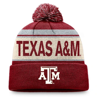 Men's Top of the World Maroon Texas A&M Aggies Prime Cuffed Knit Hat with Pom