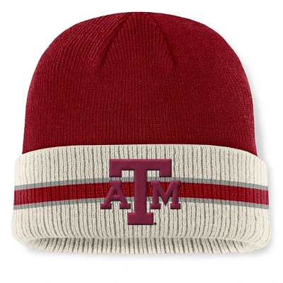 Bonnet en tricot à revers Silas pour homme Top of the World Bordeaux Texas A&M Aggies