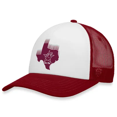 Texas A&M Aggies Top of the World Tone Down Trucker Snapback Hat - White/Maroon