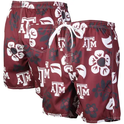 Texas A&M Aggies Wes & Willy Floral Volley Logo Swim Trunks - Maroon