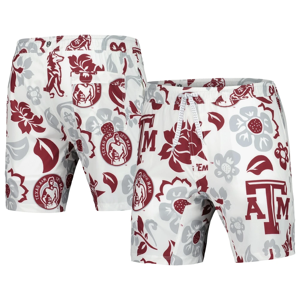 Men's Wes & Willy  White Texas A&M Aggies Vault Tech Swimming Trunks